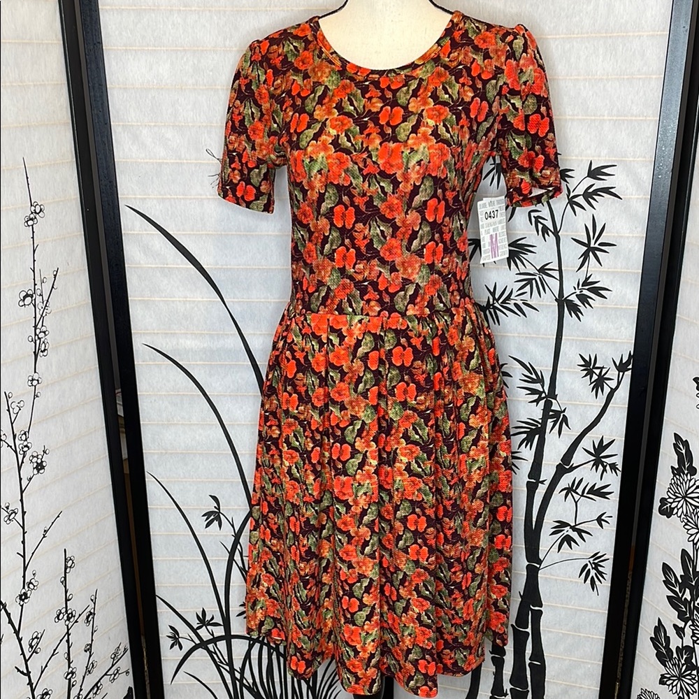 Lularoe Amelia Floral Print Dress - Multicolor  M